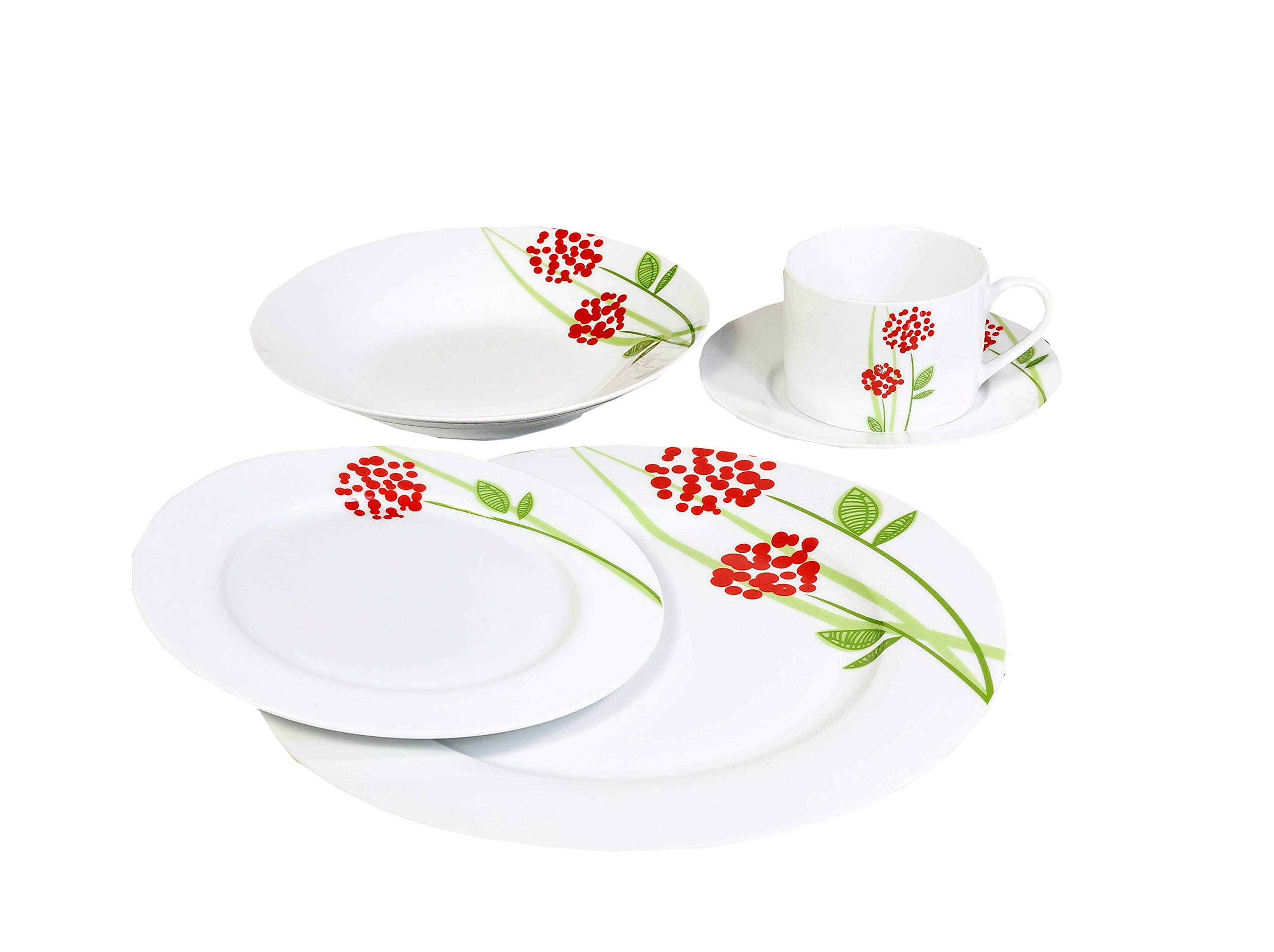 ShallowGP-168 GP-R-1134 20 Pieces Imperial Dinner Set with Decal, Porcelain