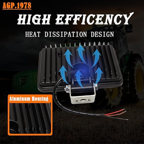 Miniatura 5 de AGP.1978 Luz de trabajo Trator de 72 W, 6.6 pulgadas, 5760 lúmenes, luz de inundación para excavadora, iluminación todoterreno para tractores