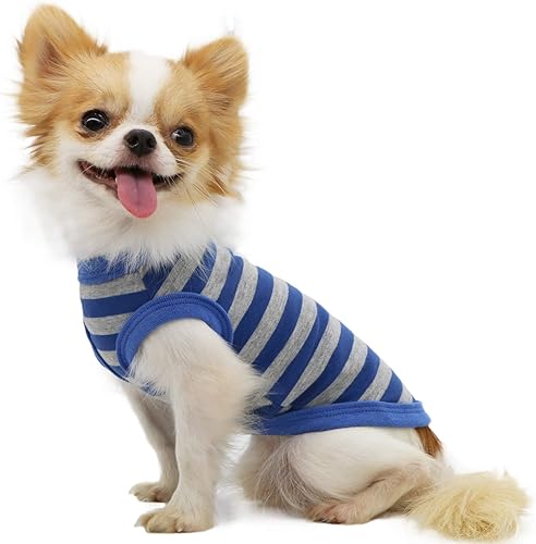 Miniatura 2 de Lophipets camisas para perros pequeños 100% algodón a rayas para cachorros perros Chihuahua