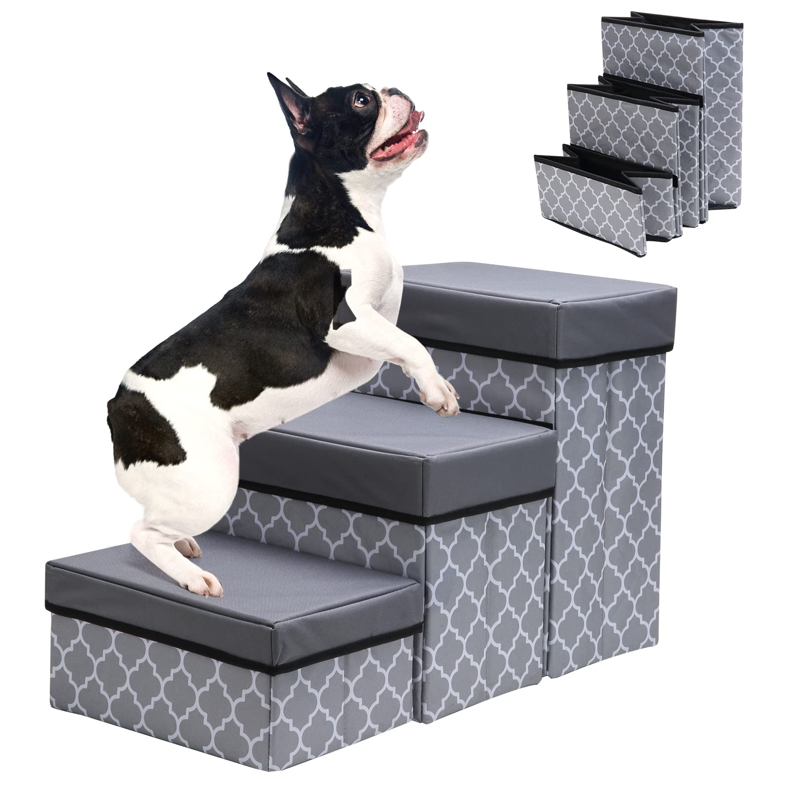 Buy EXPAWLORER Foldable Dog Stairs 3 Tiers Pet Stairs for Dogs Cats