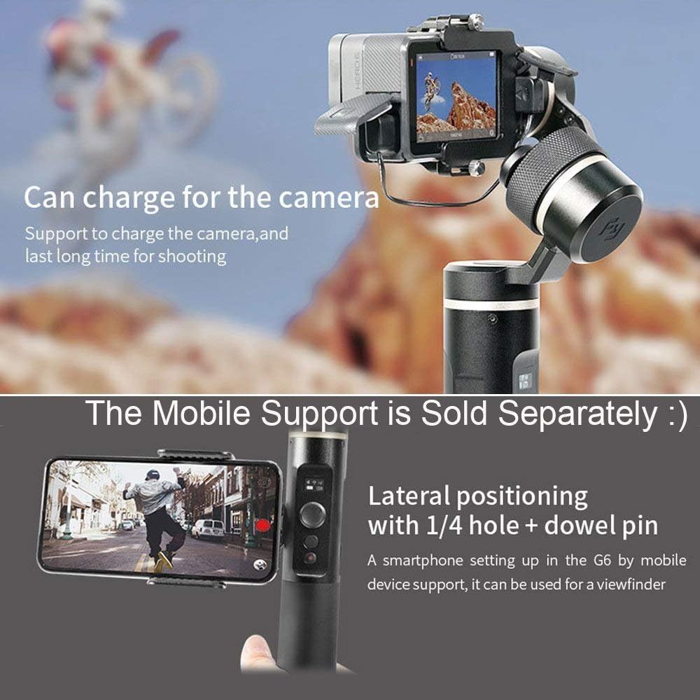 Exclusive Special Feiyu G6 Upgraded Gimbal for fit Gopro Hero 8/7/6/5/4/3,SJcam, Yi 4K or Similar Size for Action Camera,Including New Extension Rod Kits