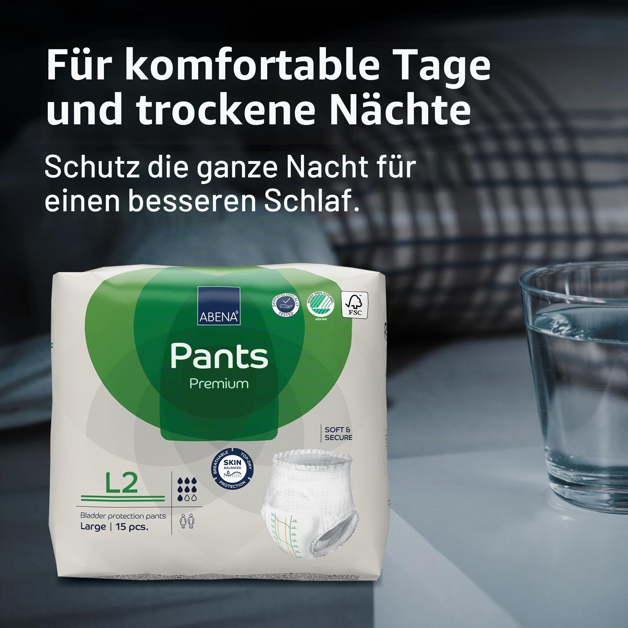 ABENA Pants L2 Premium Inkontinenzunterhosen für Erwachsene Damen und Herren, 6 Packungen mit je 15 Inkontinenzhosen für Damen und Herren, Inkontinenzhosen für Damen und Herren, mit 1900 ml