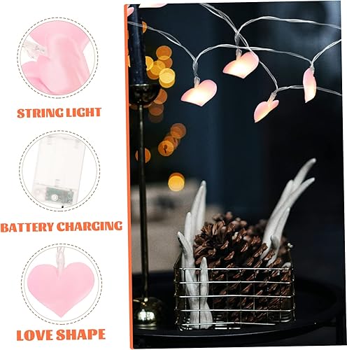 Miniatura 2 de Uonlytech 4 unids cadena de luz de amor cadena de luces de hadas de batería Guirnaldas luminosas de interior de San Valentín luz de hadas de boda