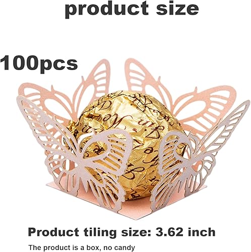 Miniatura 2 de Envolturas para cupcakes, 50 unidades de papel de chocolate, mini envoltorios metálicos de trufas de mariposa, forros para hornear cupcakes