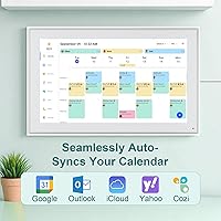 Vista 3 de Calendario digital, calendario digital WiFi inteligente de 15.6 pulgadas y tabla de tareas, pantalla táctil IPS 1920 x 1080 HD pantalla