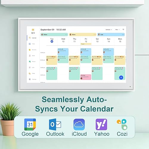 Miniatura 3 de Calendario digital, calendario digital WiFi inteligente de 15.6 pulgadas y tabla de tareas, pantalla táctil IPS 1920 x 1080 HD pantalla para