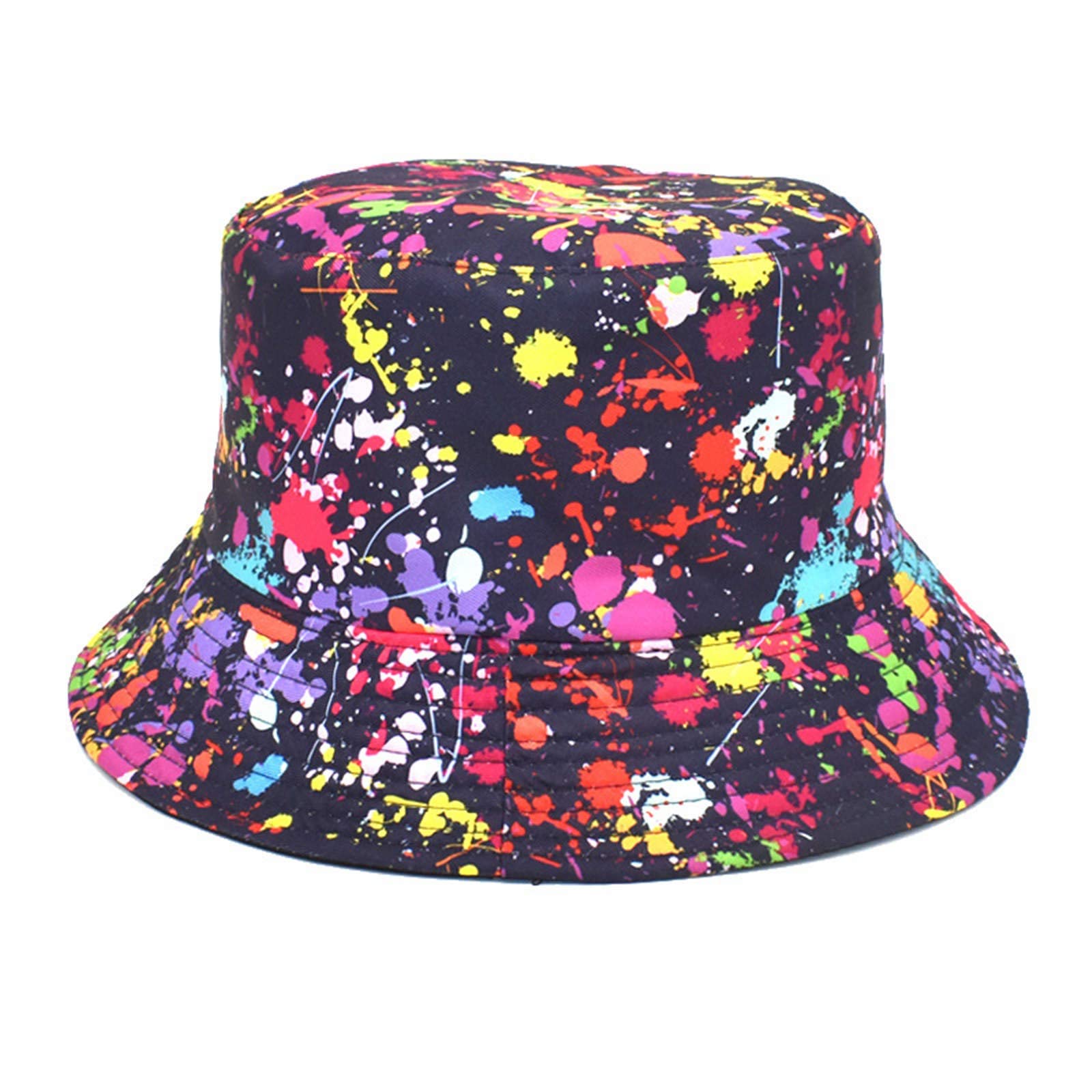 Générique Mujer Hombre Sombrero Gorra Viseras Boinas Tie Dye Impreso Pescador Sombrero Hombres y Mujeres Moda Cuenca Sombrero Exterior Solar Sombrero de Sol Sombreros Fascinante Diadema para Pluma
