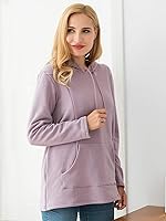 Vista 14 de Bearsland - Sudadera de lactancia y maternidad para mujer, con bolsillos y capucha Gris