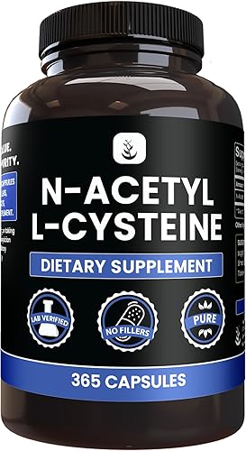 PURE ORIGINAL INGREDIENTS N-acetil L-cisteína (365 cápsulas) sin magnesio o rellenos de arroz, siempre puro, verificado por laboratorio