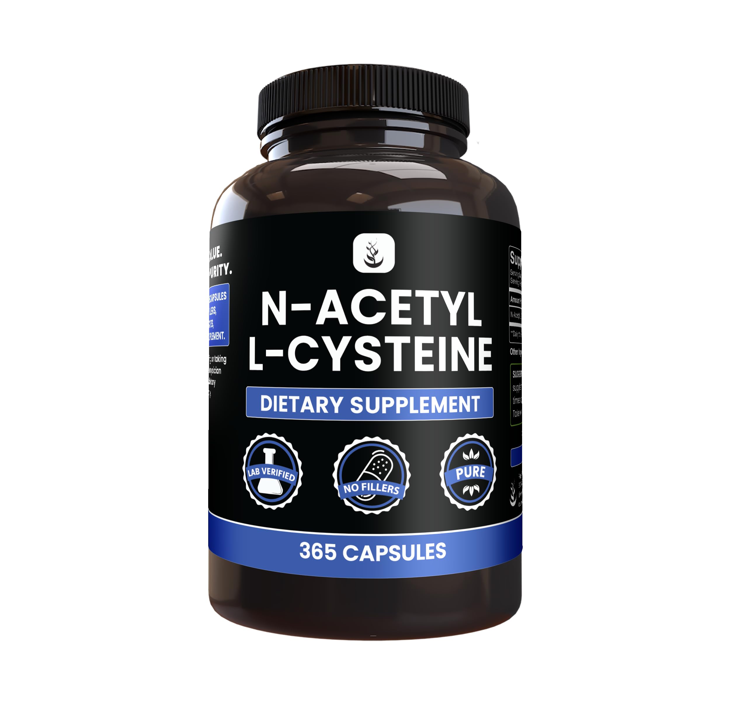 PURE ORIGINAL INGREDIENTS, N-Acetyl L-Cysteine, 365 Capsules 365 Count (Pack of 1)