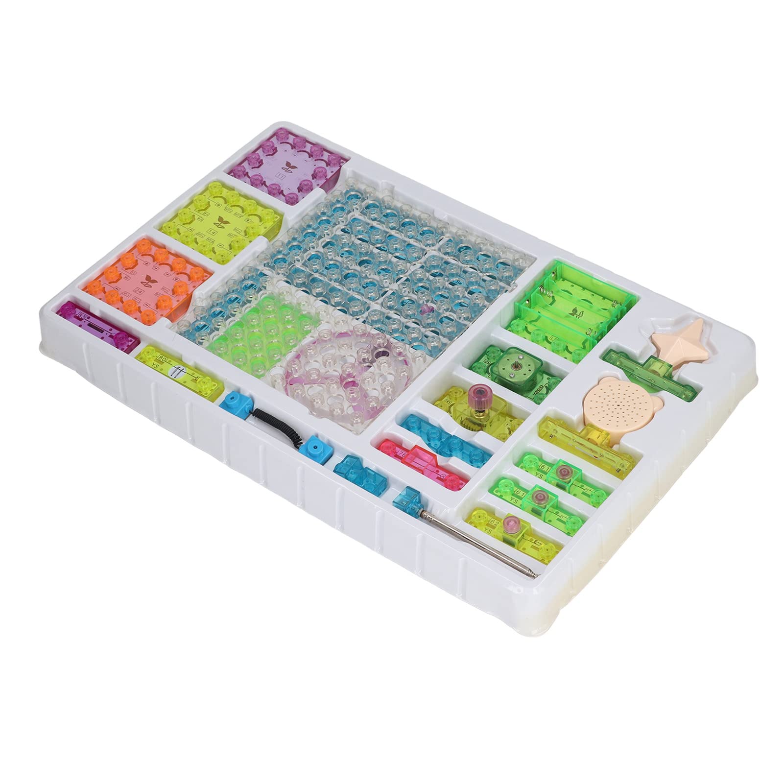 Kit di Costruzione di Circuiti per Bambini Creativi, Set di Esperimenti Elettronici Interattivi per L'apprendimento Divertente, Materiale Plastico con 44 Blocchi