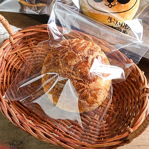 Miniatura 5 de 4 bolsas de celofán autosellantes de 6 pulgadas, pequeñas bolsas de celofán para galletas, bolsas de plástico transparente resellables con cristales