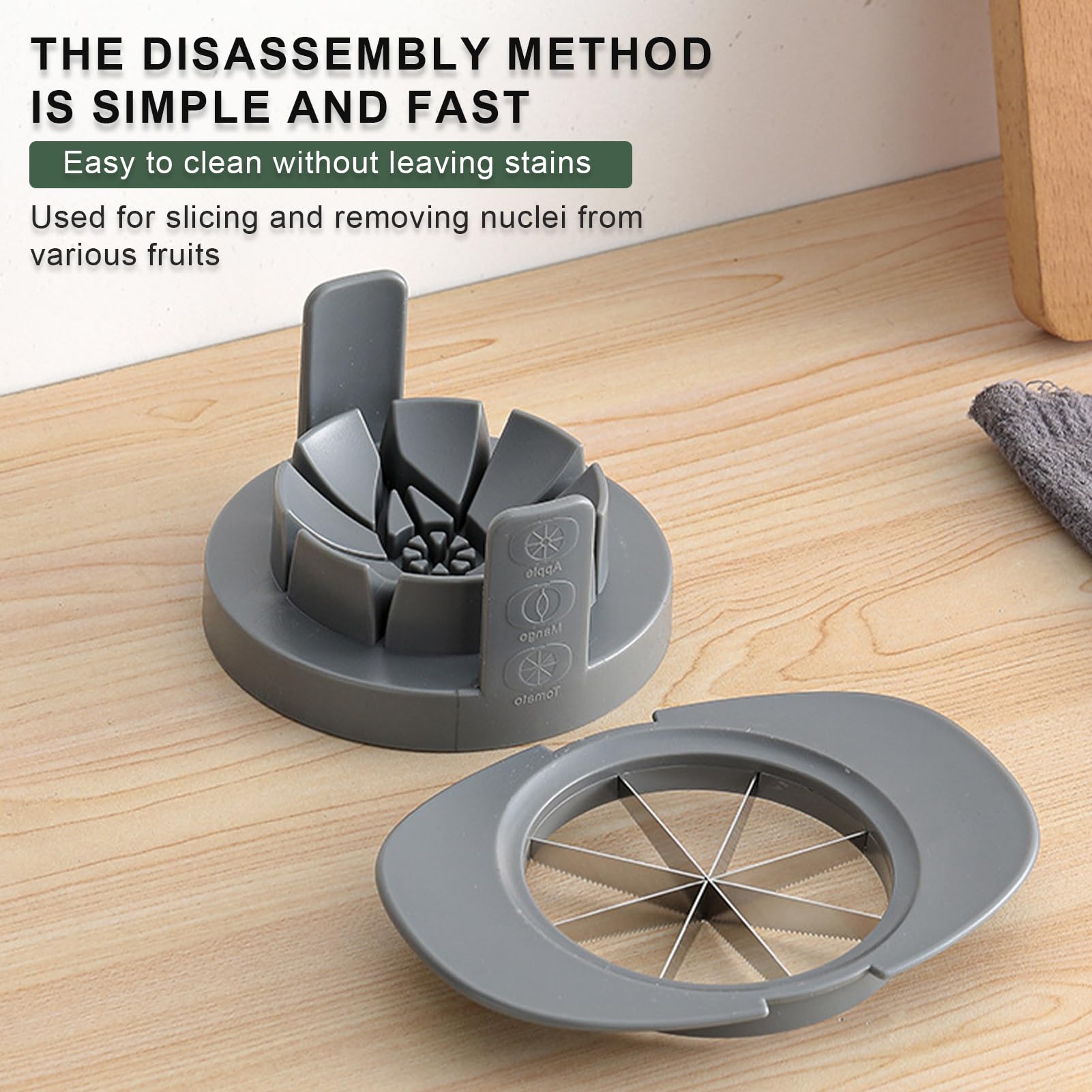 Smaoqingji Obstschneider Set 4-tlg - Apfelteiler, Mangoschneider Mit Edelstahlklingen