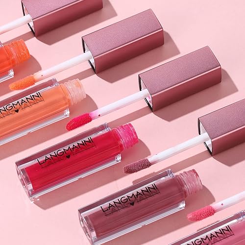 Miniatura 9 de LANGMANNI Conjunto de Maquillaje de Colección de Brillo de Labios de 12 Piezas, Brillos de Labios Líquidos Brillantes Suaves y Sedosos Tinte de