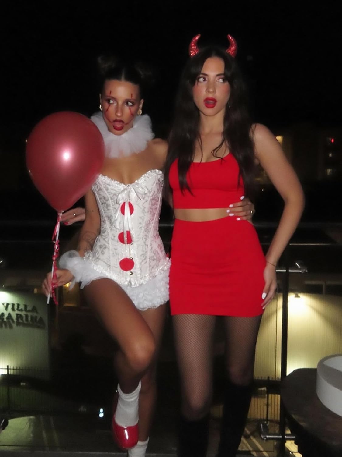 BORIFLORS Women's Sexy 2 Piece Bodycon Mini Party Dresses Halloween Costume Strap Crop Top Short Skirt Set - Image 3