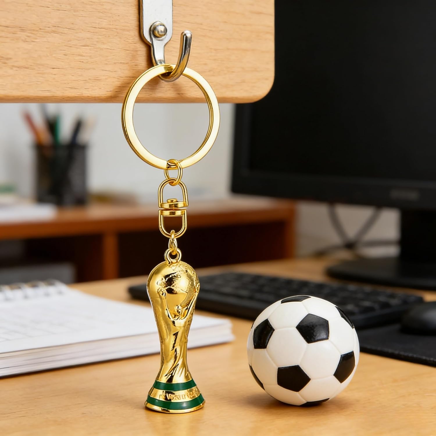 Football Fan Keychain 2026 Edition - 1.7 inch 3D Trophy Keychain - Collector’s Edition Item - Premium Zinc Alloy & Acrylic; Perfect for Keys, Gym Bags & Backpacks
