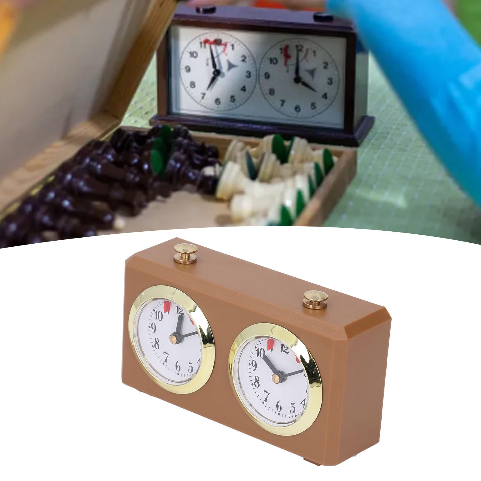 Asixxsix Orologio da Scacchi Analogico retrò, Timer da Gioco, Orologio da Scacchi Meccanico Senza Batteria, Orologio da Scacchi Analogico Meccanico Professionale per Scacchi Cinesi,