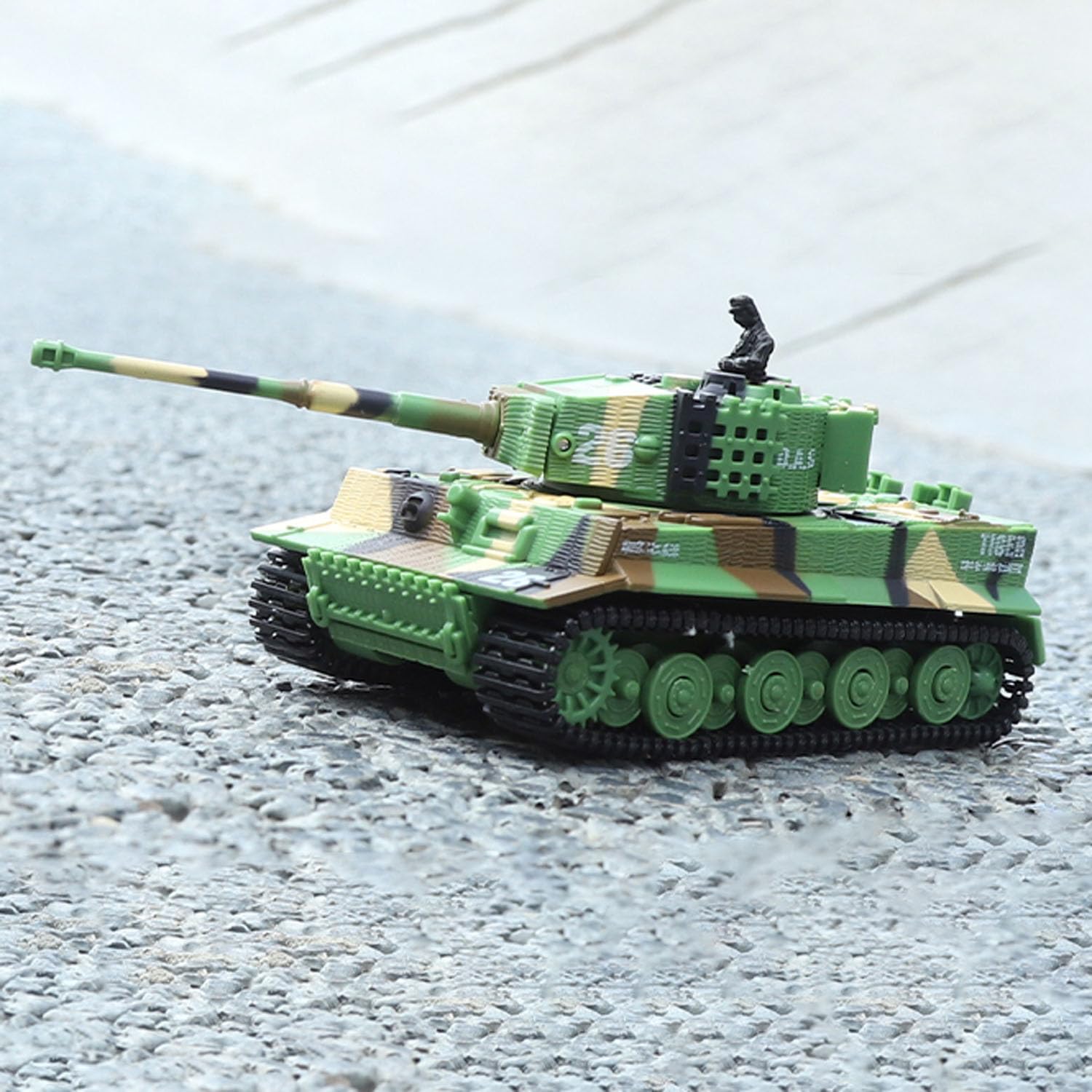 WHEELFUN RTR 1/72 RC Tank German Tiger Battle Tank Turret 360° Rotating Mini Toy Sound