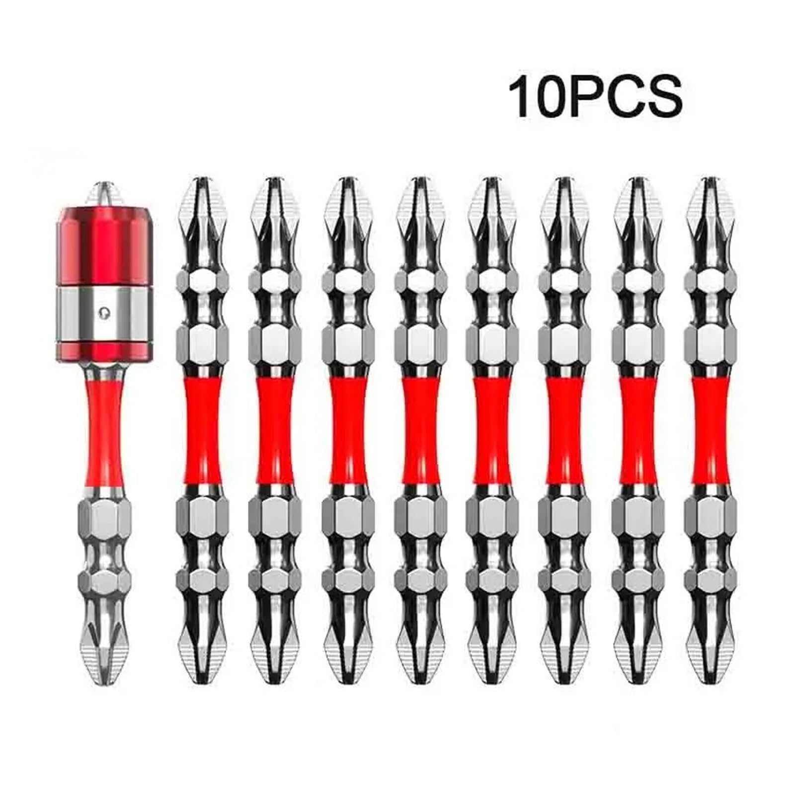 10 Uds 65mm 100mm doble extremo PH2 puntas de destornillador magnético vástago hexagonal antideslizante broca impacto cabezal cruzado herramientas Apto para madera y metal