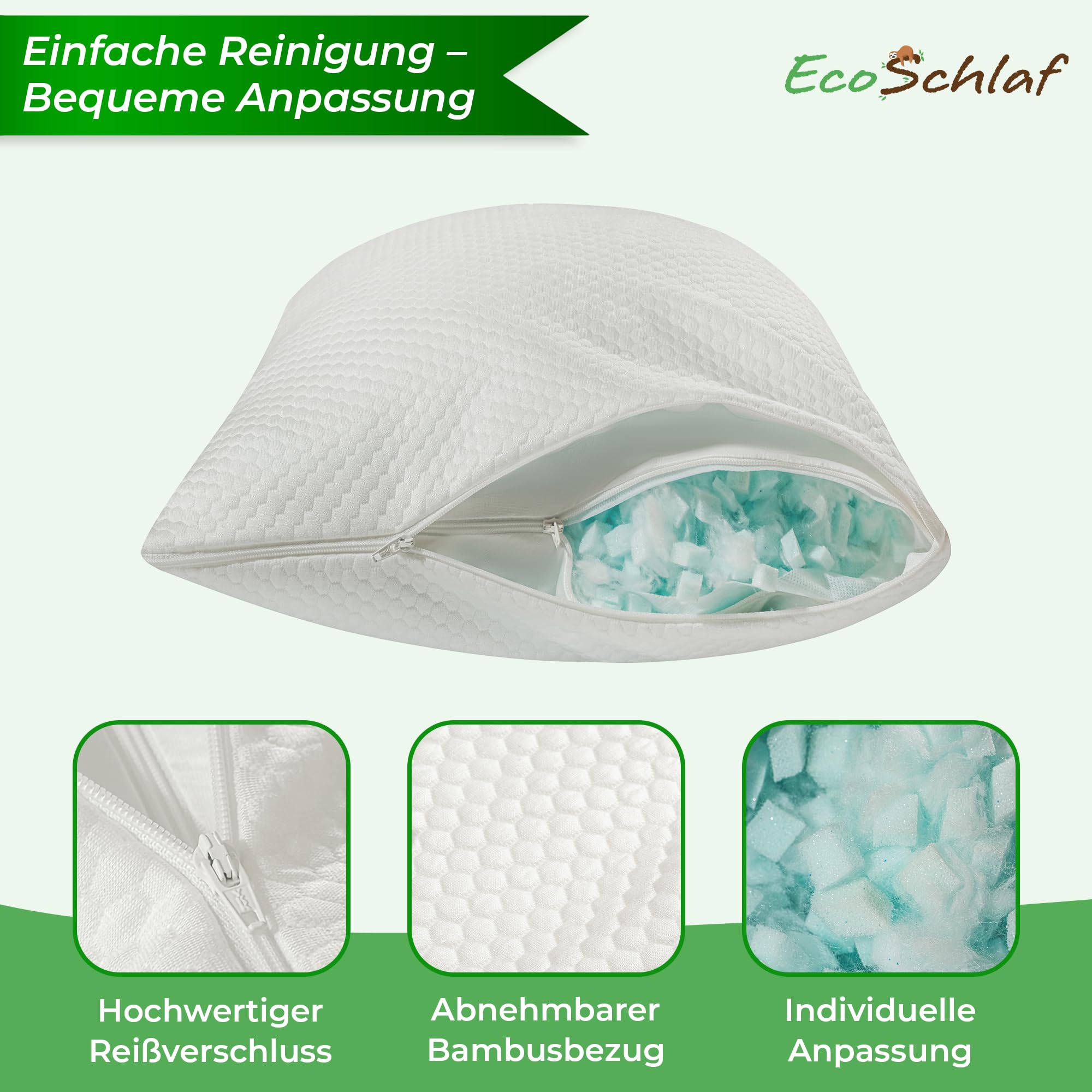 Airflow Kopfkissen Orthopädisches Kissen Seitenschläferkissen Memory Foam Nackenstützkissen Schlafkissen
