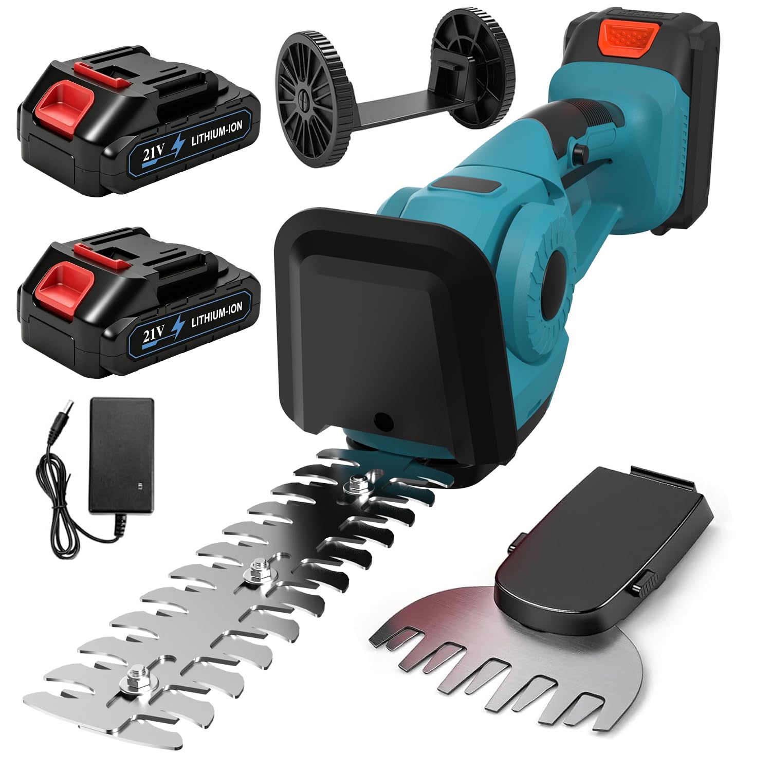 Akku-Heckenschere für Makita Akkus,2-in-1 Akku Grasschere und Strauchschere | Elektrische Gartenschere mit 2x2,0Ah Batterien & Ladegerät,Schnittbreite 12cm, Schnittlänge 23cm, für Garten,Hof und Rasen
