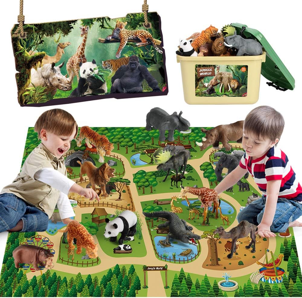 Mini Tudou Animals Toys with Large Mat