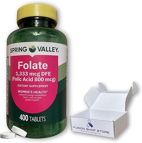 Spring Valley Vitaminas prenatales - ácido folato metilo 1,333 mcg Prenatal 400 comprimidos (paquete de 1), en caja por Fusion Shop Store