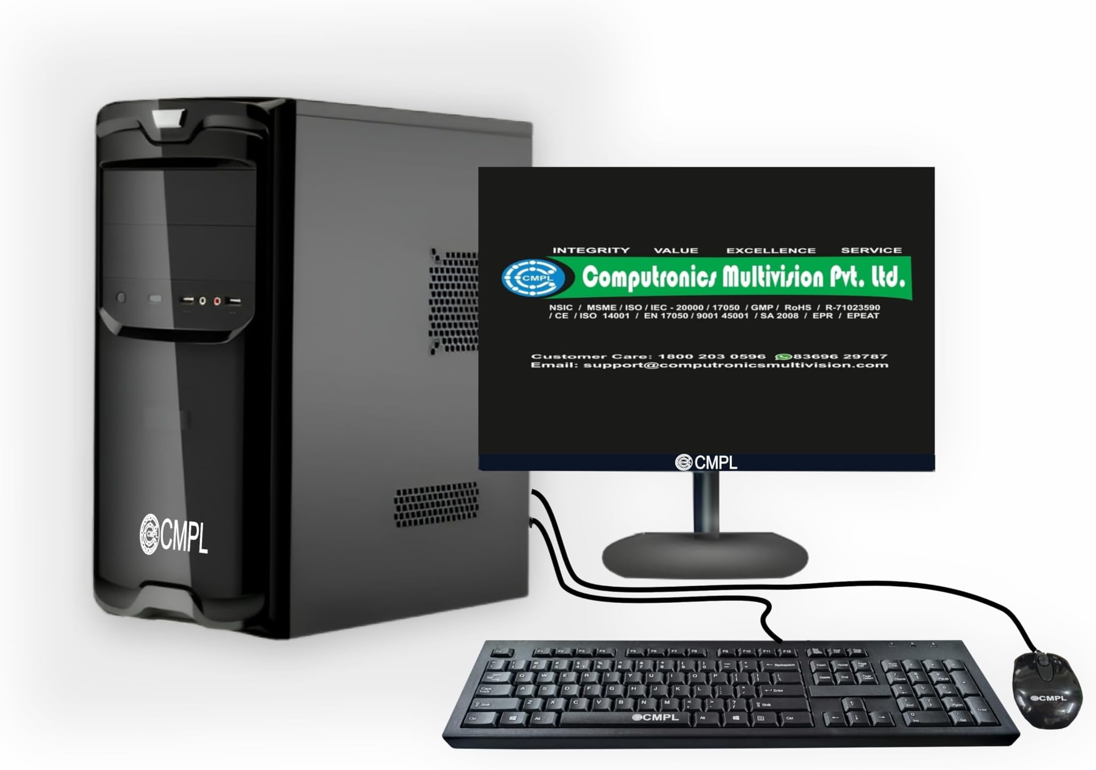 CMPL Silver i 3 13th Gen Desktop (i 3-13100/16GB RAM/512GB SSD/Win 11 Home/MS Office H & S 2021/Wi-Fi + BT/No Monitor/1-Year (Make in India)