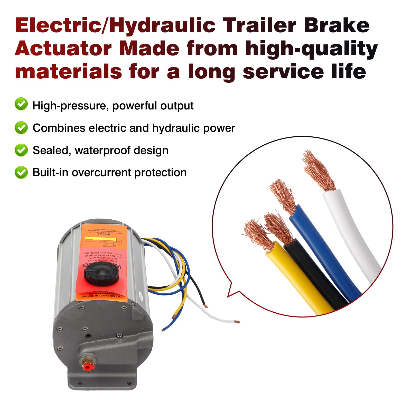 K71-651-00 - Actuador de freno hidráulico eléctrico para remolque, 1600 PSI 12 V, actuador de freno de disco hidráulico compatible con controladores de freno eléctricos