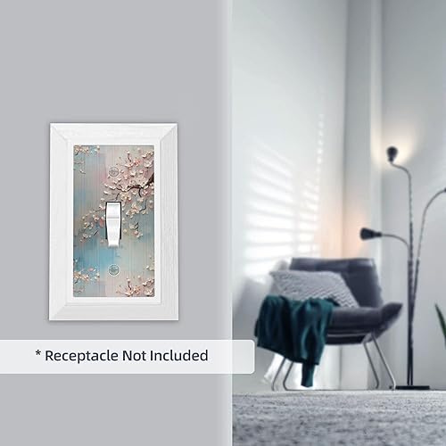 Miniatura 7 de Cubierta de interruptor de luz de salida de flores azules, placas decorativas de plástico para interruptor y cubiertas de tomacorrientes, placas de