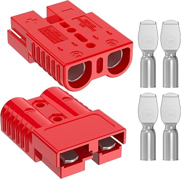 Anderson Connector, 175AMP 1/0 AWG Battery Quick Connect 12V-36V Anderson Plug Anderson Plug Battery Cable Quick Connect Disconnect Plug Winch Wiring Kit for Cable RV Truck Winch2 Pack-Red