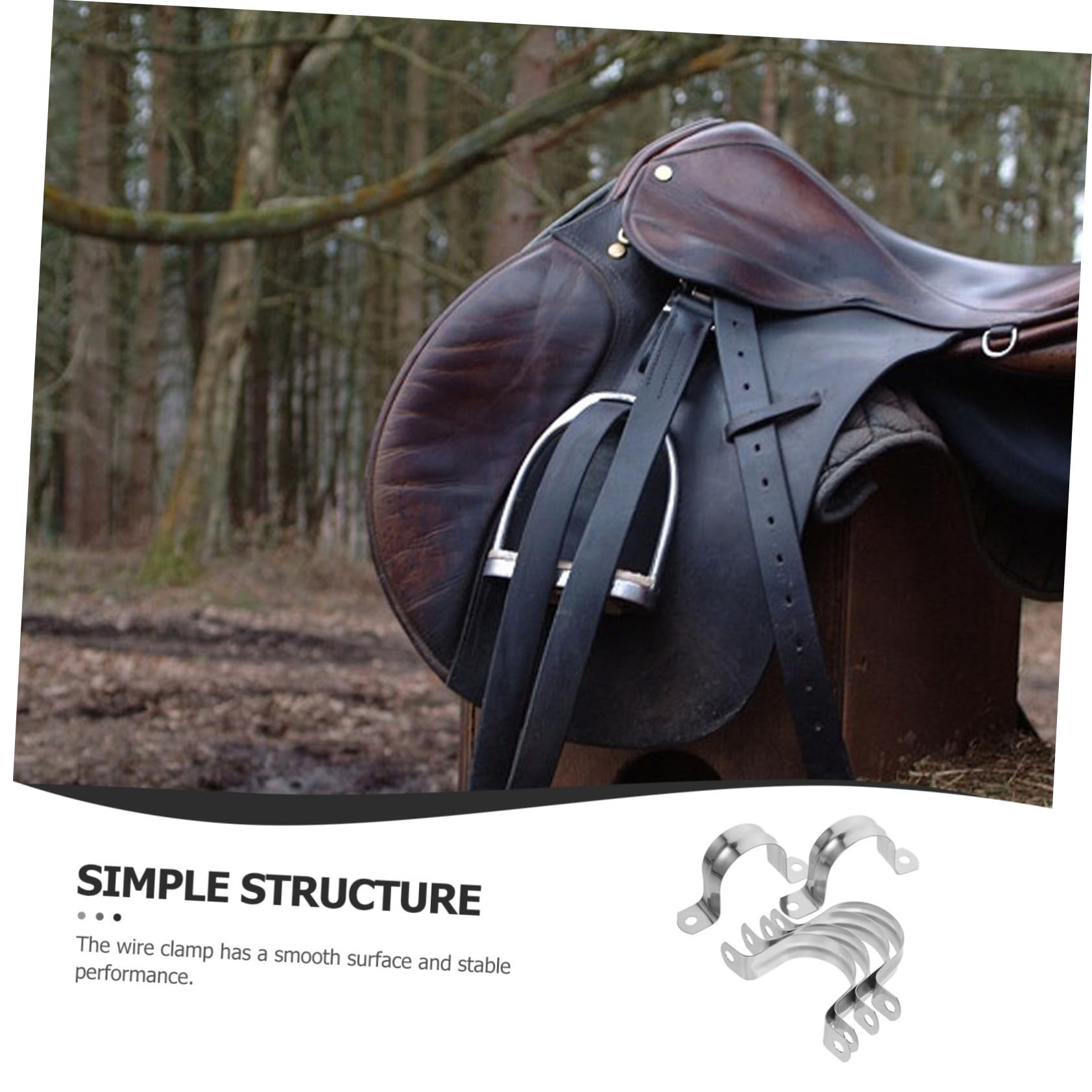 100 pièces Colliers de Serrage U Acier Inoxydable Clips Métalliques Robustes pour Fixation Tubes et Câbles Adaptés Tuyaux Conduits Usage Industriel et Domestique