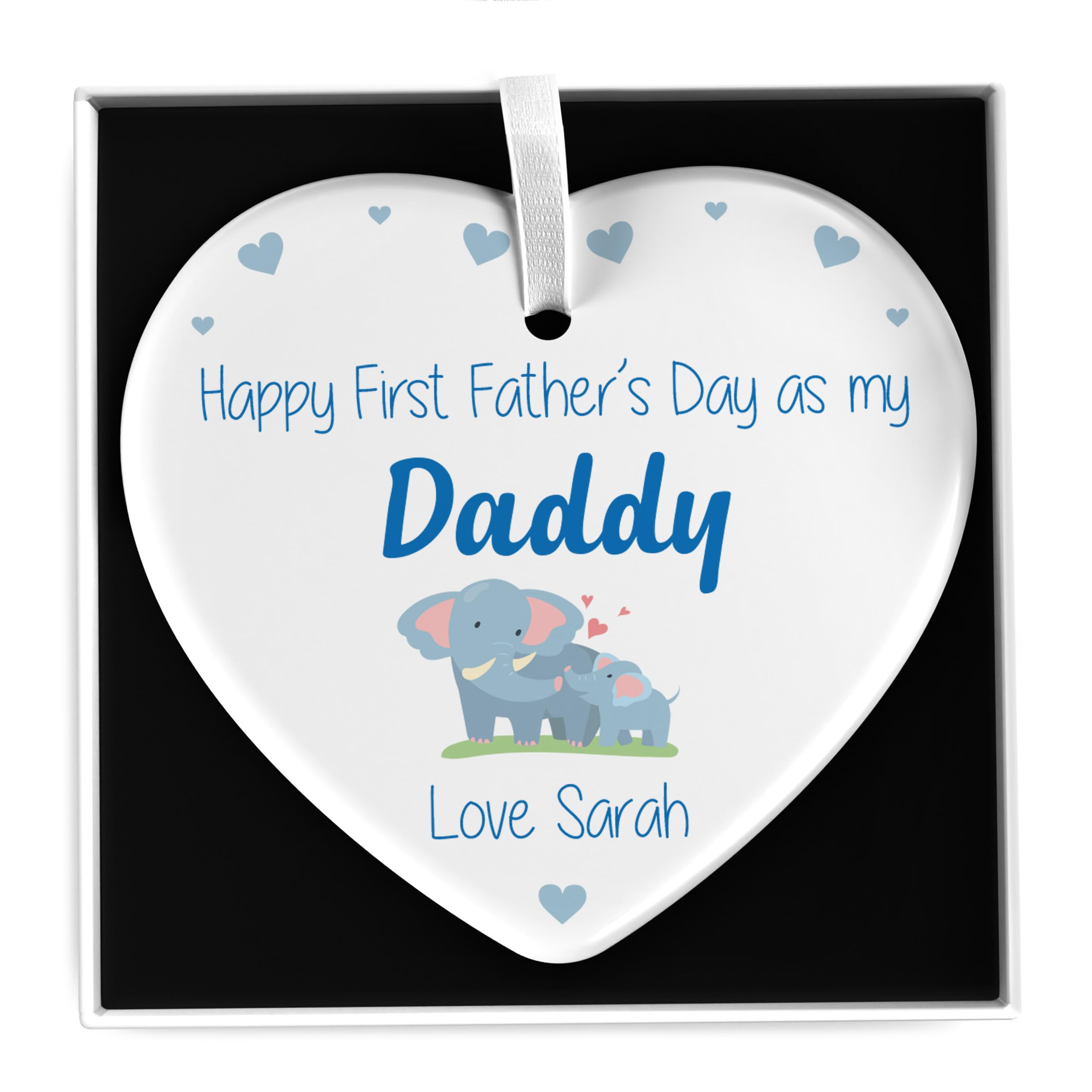 Beecreative Personalised First Fathers Day Gift For Daddy - 1st Fathers Day Gift From Baby Son Daughter - New Dad Gift - With Gift Box