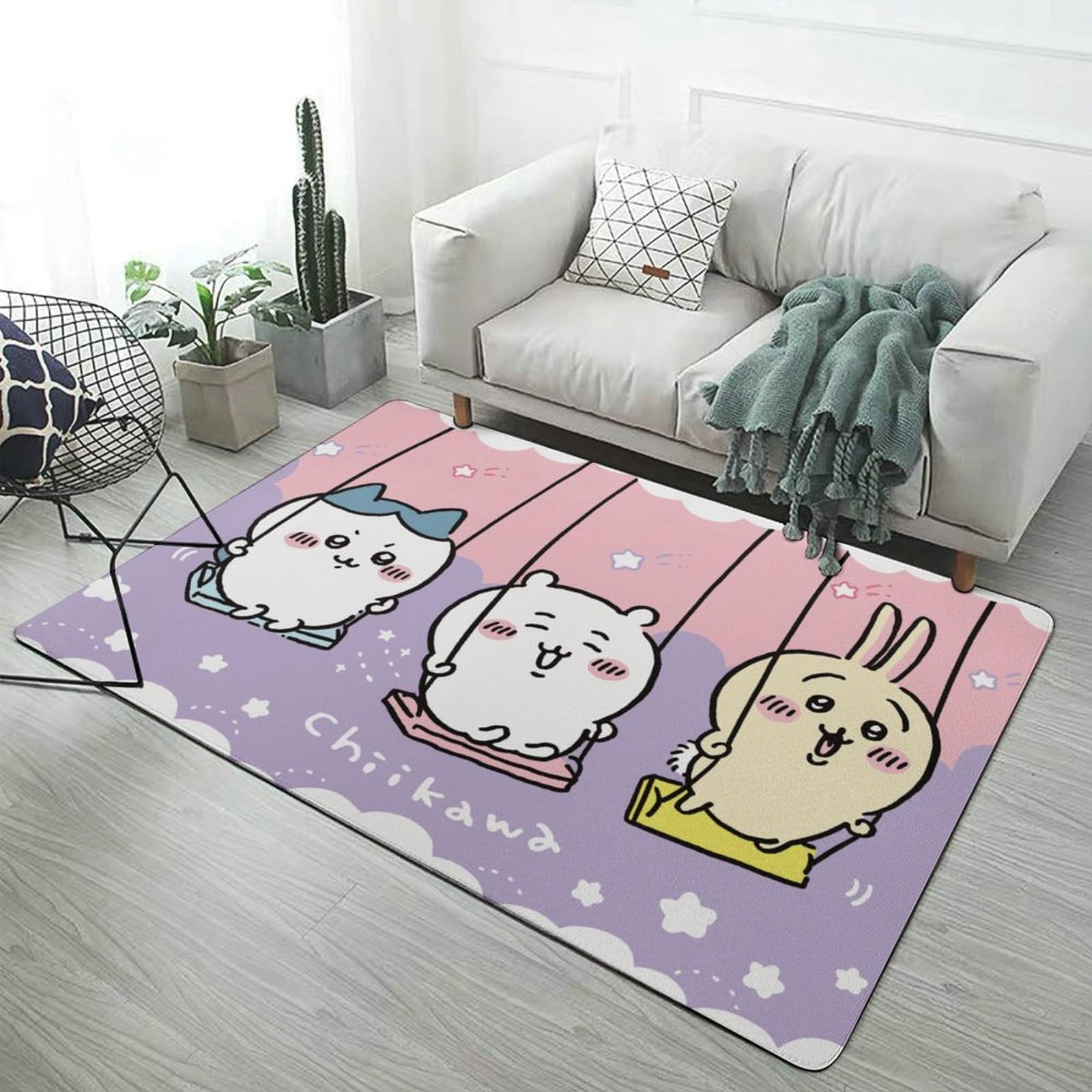 Amazon｜ちいかわ-ラグ カーペット おしゃれ マット コーラル