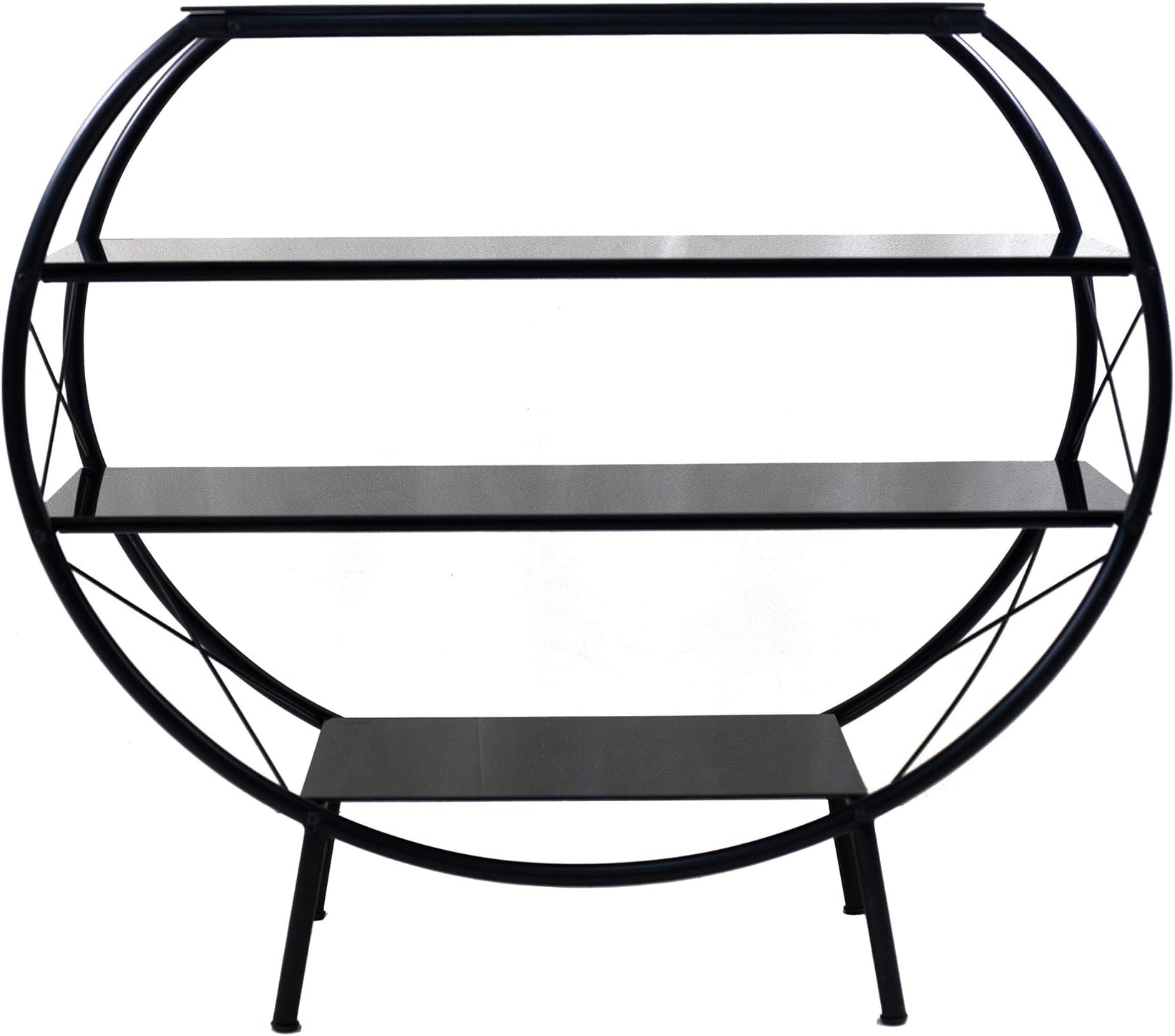 Circlelink Metal 4-Tier Curved Shelf with Black Finish Bookshelf