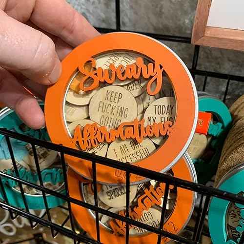 Miniatura 3 de Mini discos de afirmación Sweary, 22 unidades de mini CD de afirmación dulce, discos de afirmaciones positivas motivacionales, regalos únicos y