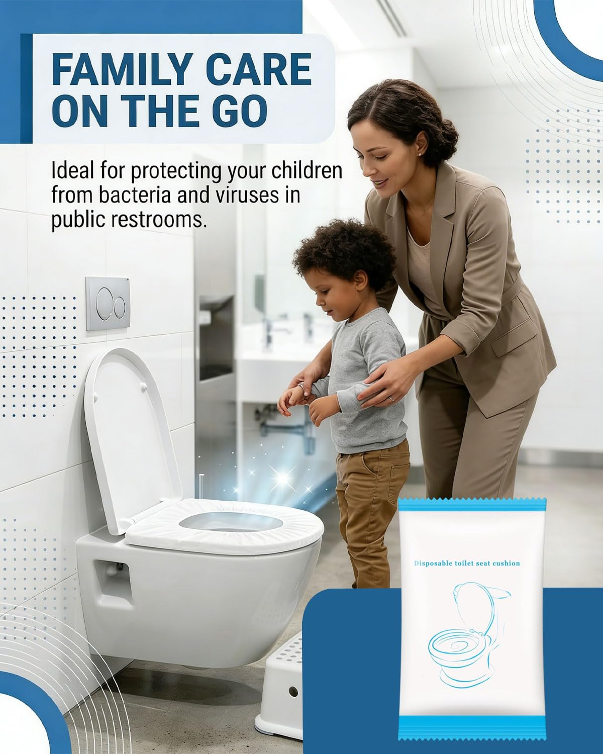 Copriwater USA e Getta Biodegradabili Impermeabili, Copri Tazza WC Monouso per Viaggi Campeggio