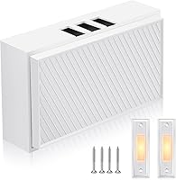 Vista 1 de Saillong Timbre de puerta con cable con 2 botones de presión iluminados, kit de timbre de puerta con cable delantero y trasero de 16V 10VA