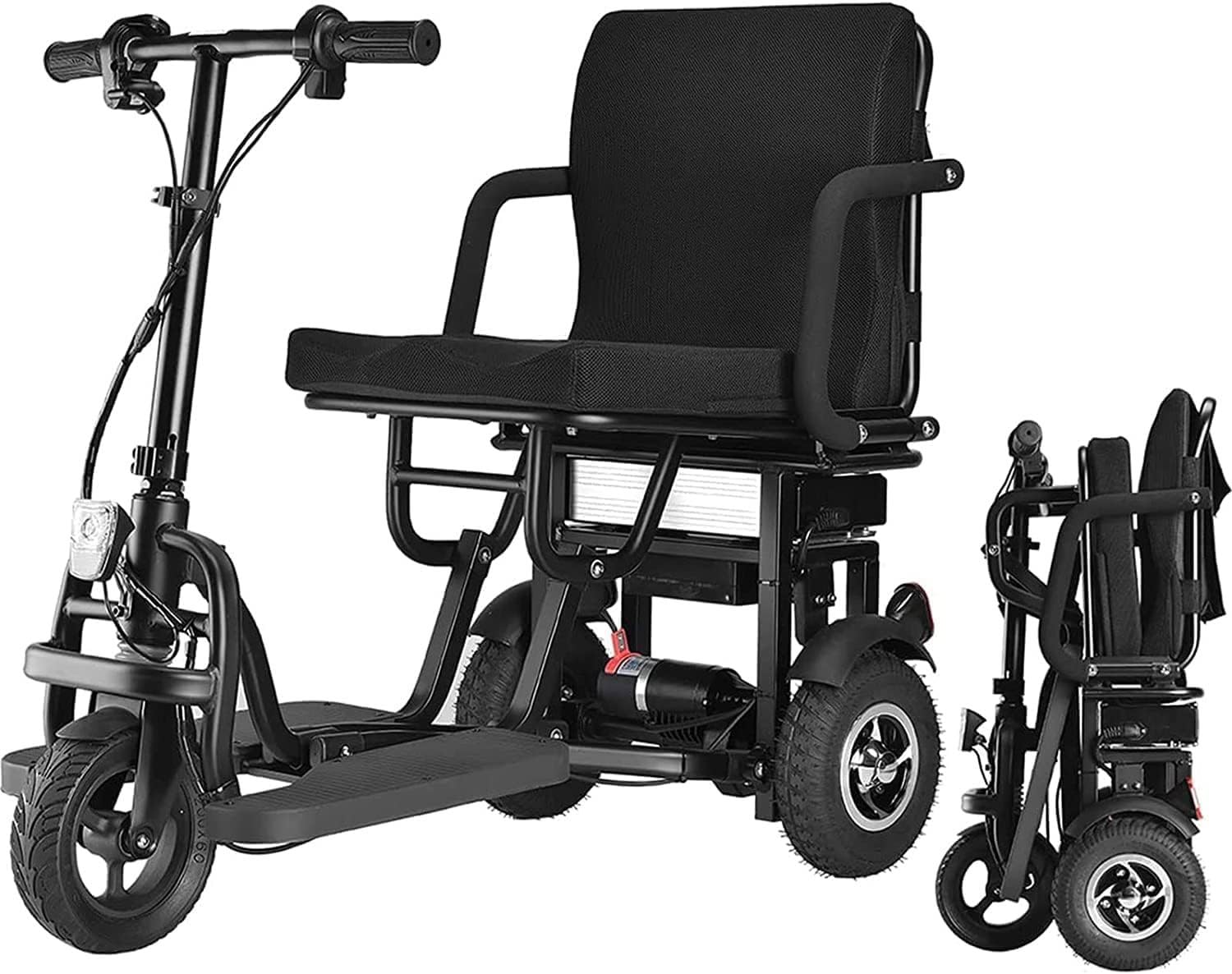 RAYACO 25KM Long Range Folding Mobility Scooters for Adults and Seniors Weight 25KG, Power Electric Mobility Scooters 3 Wheeled, Lightweight Motorized Scooters Support 120KG