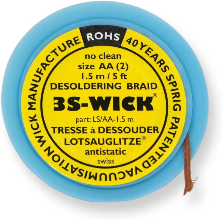Spirig 3S-Wick WICK1.5-1.5 Solder Sucking Wick 1.5 mm to 1.5 m Antistatic Coil