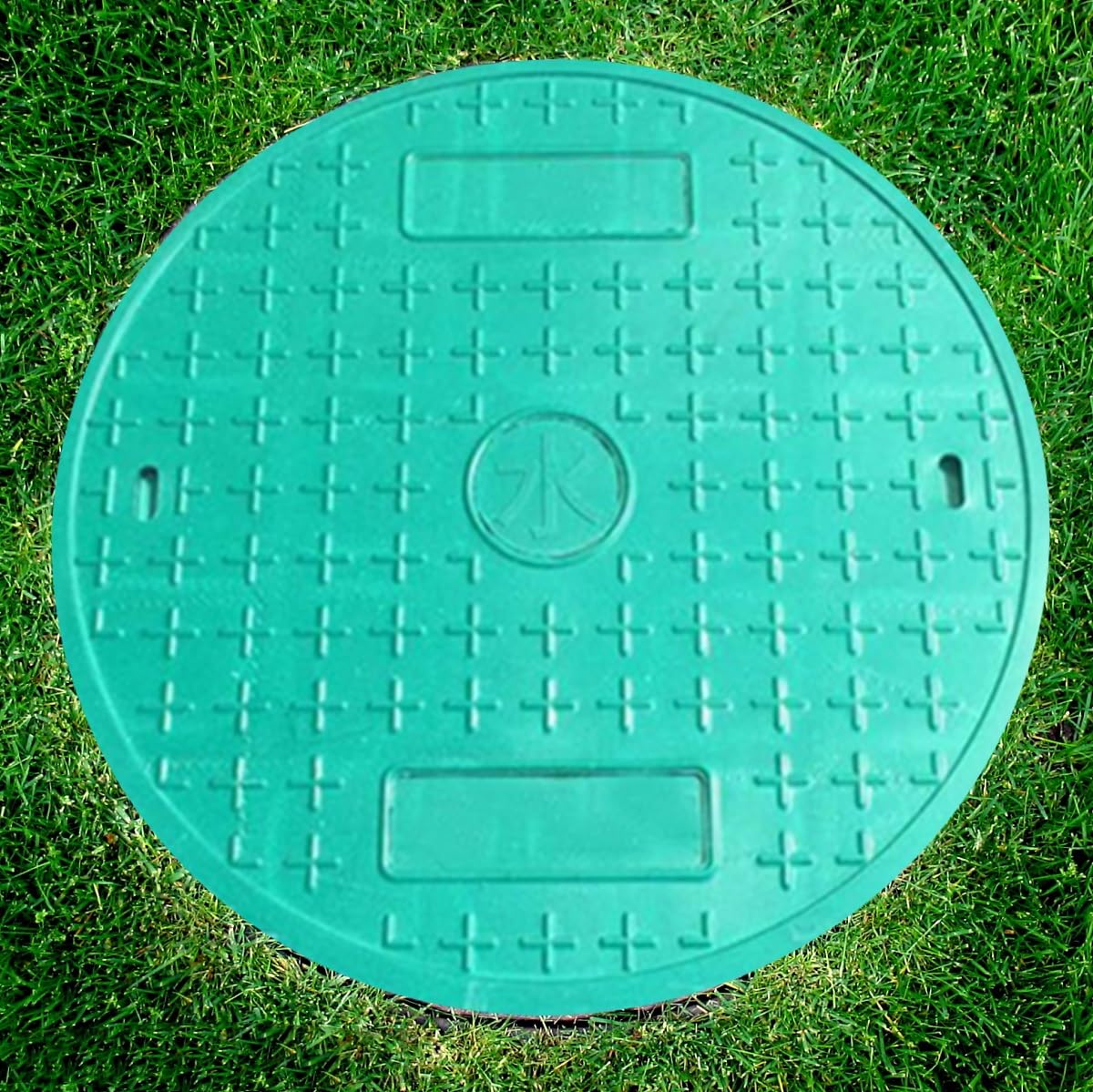 Couvercles De Regard Ronds Solides, Couvercles Et Base De Fosse Septique pour Jardin, Couvercles De Bassin D'égout Renforcés Antidérapants(Green,30x3cm)