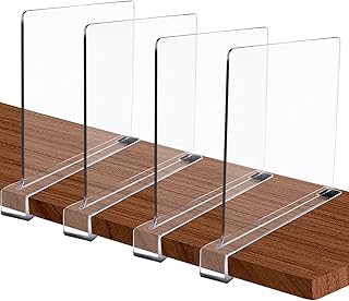 HighFree Acrylic Closet Dividers for Shelves, Clear Shelf Separators, Shelf Dividers for Closet Organization Without Drill...