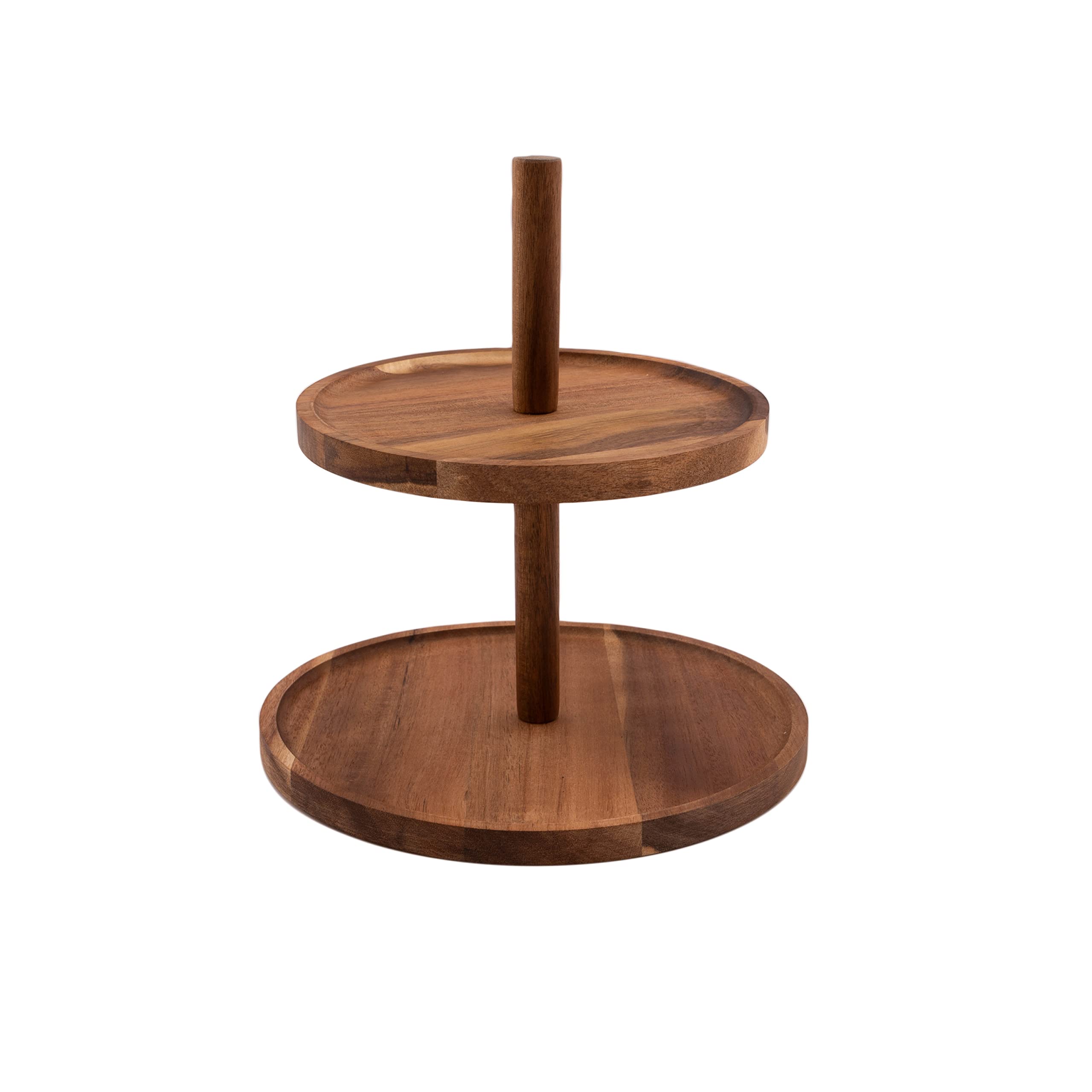 Présentoir à gâteau en bois d'acacia Point-Virgule au design noble