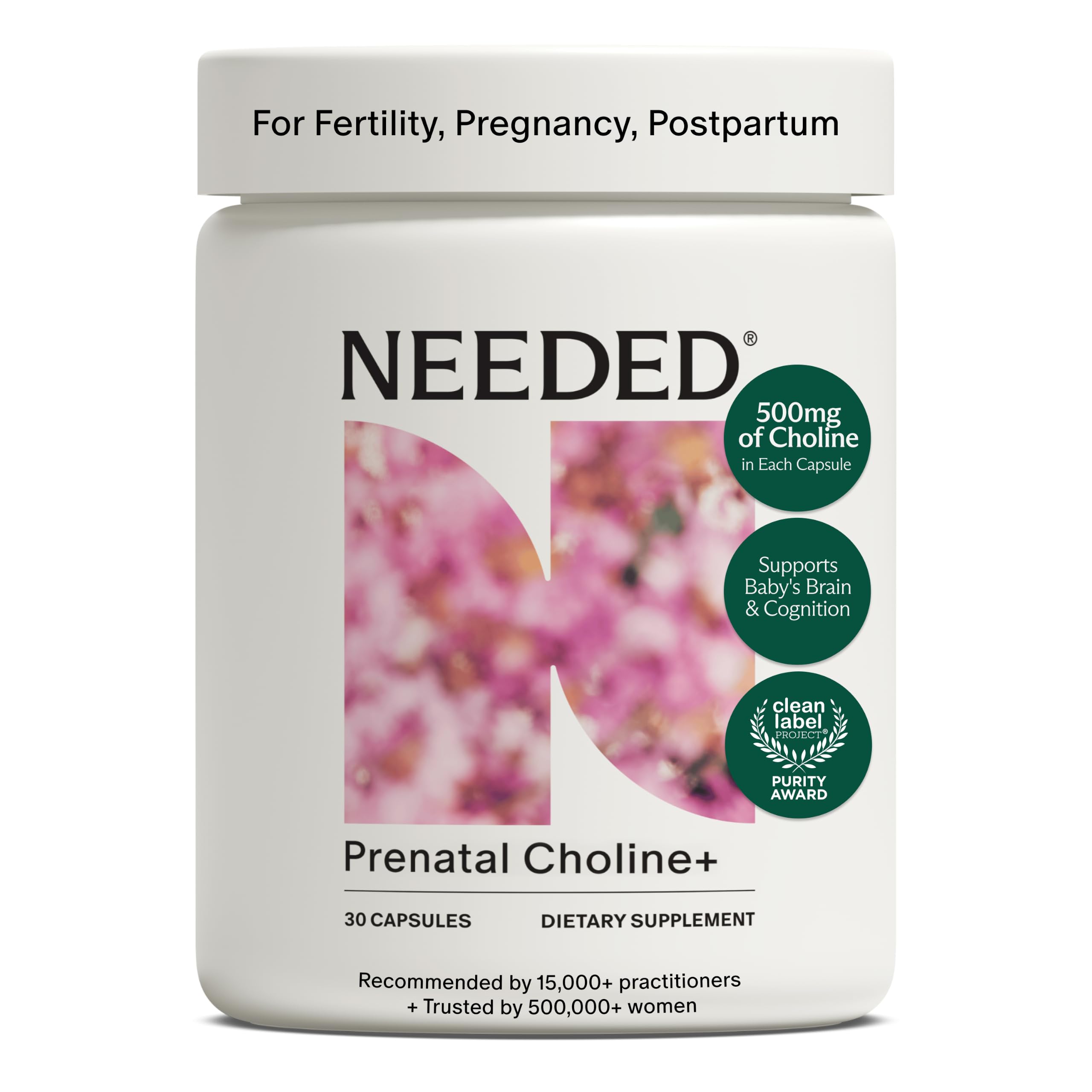 Needed. Prenatal Choline+ Liquid Capsules, 500 mg