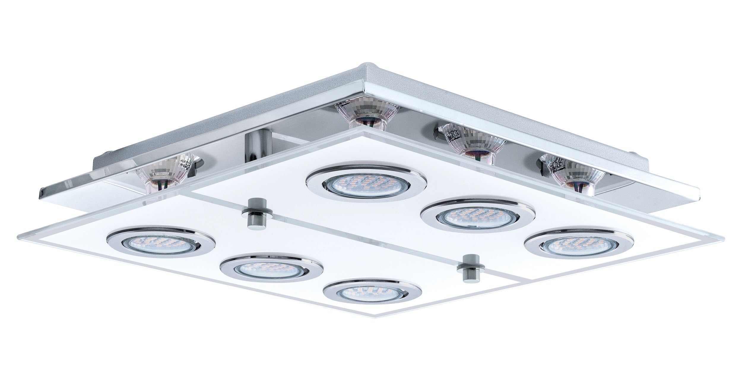 Eglo White Led Ceiling Lamp Cabo, 6-Light Ceiling Spotlight