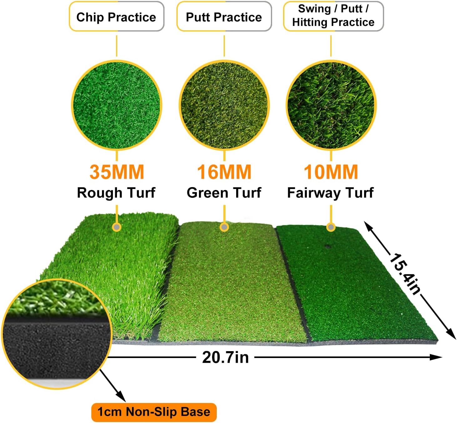 Gagalileo Golf Net: 12x7FT Backyard Driving Real Golf Ball Practice Hitting Training by Turf Mat Target Indoor Outdoor Chipping Swing Gift for Golfers Dad Husband Men