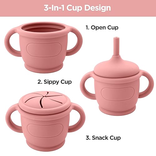 Miniatura 4 de Suministros de destete LED para bebés, juego de 8 piezas de silicona de alta calidad con placa de succión fuerte y tazón, taza 3 en 1, babero,