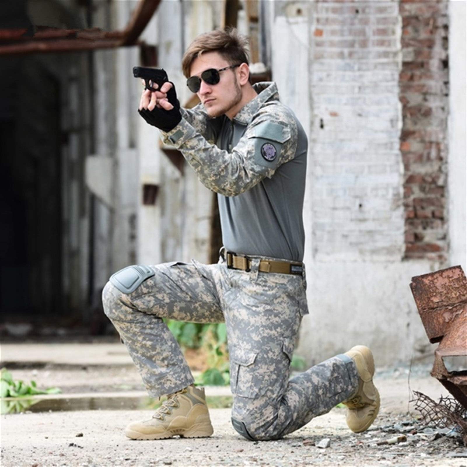 Ropa de Camuflaje Militar Uniforme para Hombres Camisa Combate Pantalones Rodilla Waistcoat