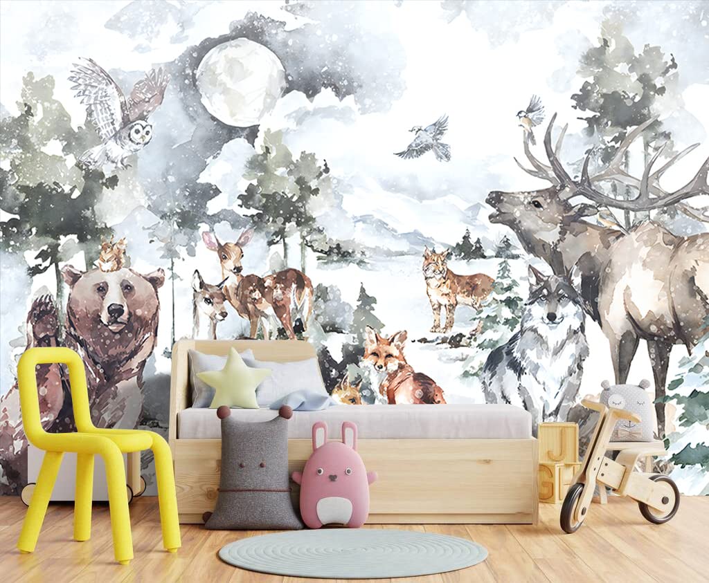 Papier peint aquarelle animaux : finis les stickers qui se décollent du mur