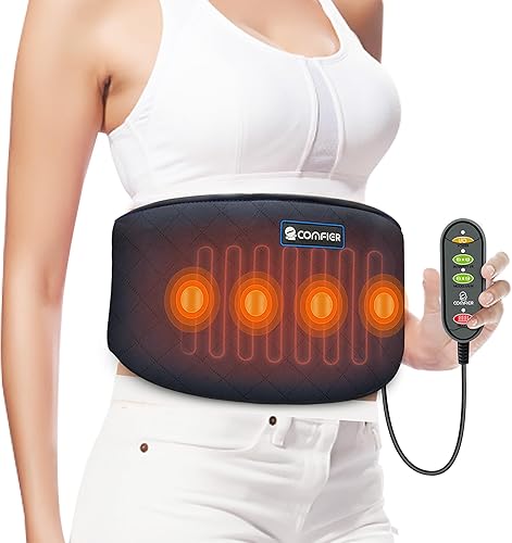 Comfier Almohadilla térmica para aliviar el dolor de espalda, masajeador de espalda baja con calor, correa ajustable y 3 modos de vibración, Comfier Almohadilla térmica para aliviar el dolor de espalda, masajeador de espalda baja con calor, correa ajustable y 3 modos de vibración,